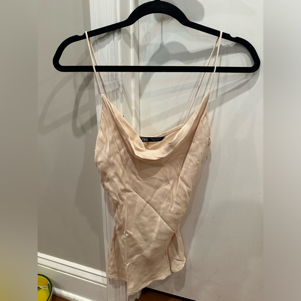 Zara Silk Cowl Top
